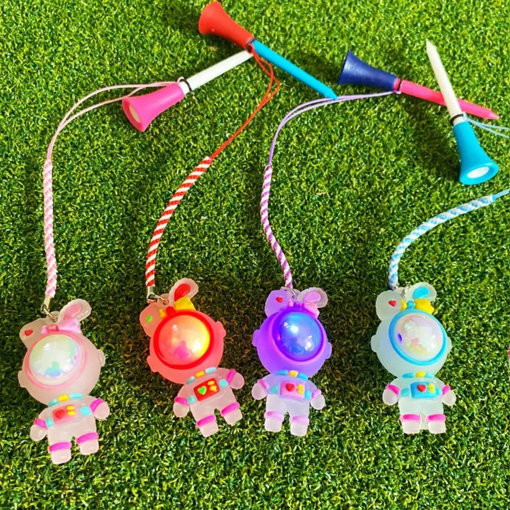 

Cartoon Astronaut Golf Tee Flashing Light Rabbit Golf Rubber Tees Prevent Loss of Durable Golf Novelty Shape Tees