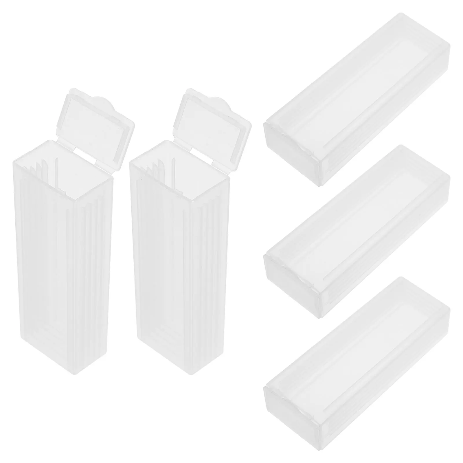 

5pcs Box For Pathological Slides Storage Durable Abs Slide Holder With Slotted Channels Slide Case Mailer Teaching Equipment