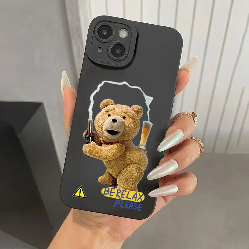 Couple Cartoon Teddy Bear Silicone Case For Samsung Galaxy S23 Ultra S22 Plus S21 S20 FE A14 A34 A54 A13 A23 A33 A52 A72 Cover