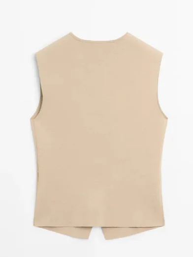 Dave&Di Summer New Women's Clothing Workplace Capable Style High-end Temperament Buckle Knit Vest