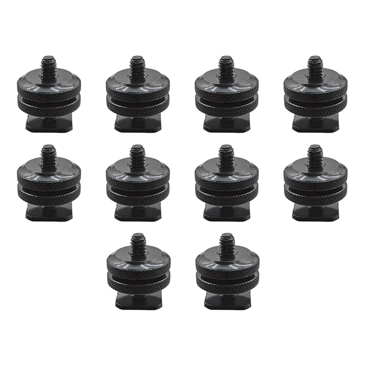 

ABLG Dual Nut Cold Shoe 1/4 Hot Shoe Mount Phone Holder Adapter Bracket for Double-Layer Camera Hot Shoe Adapter Accessories