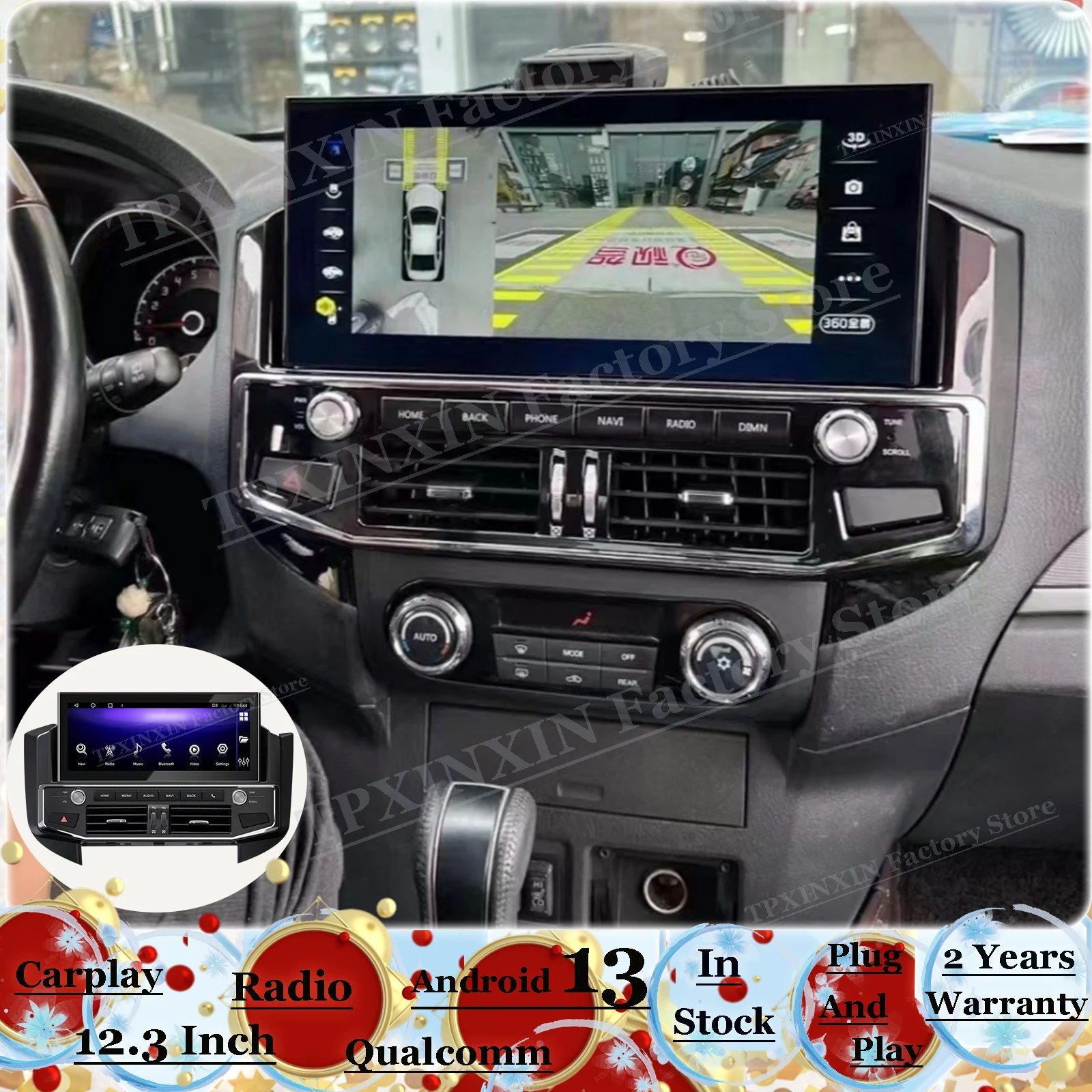 12.3 Inch Android Multimedia For Mitsubishi Pajero 2006-2016 GPS Navigation radio cassette record For HUAWEI (HiCar) Head Unit