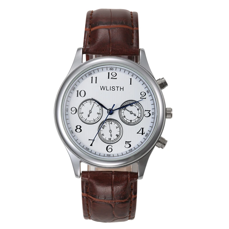 高級ビジネス腕時計男性クォーツ腕時計レザーストラップメンズ腕時計ファッションレトロ時計本物の relógios masculino reloj homb
