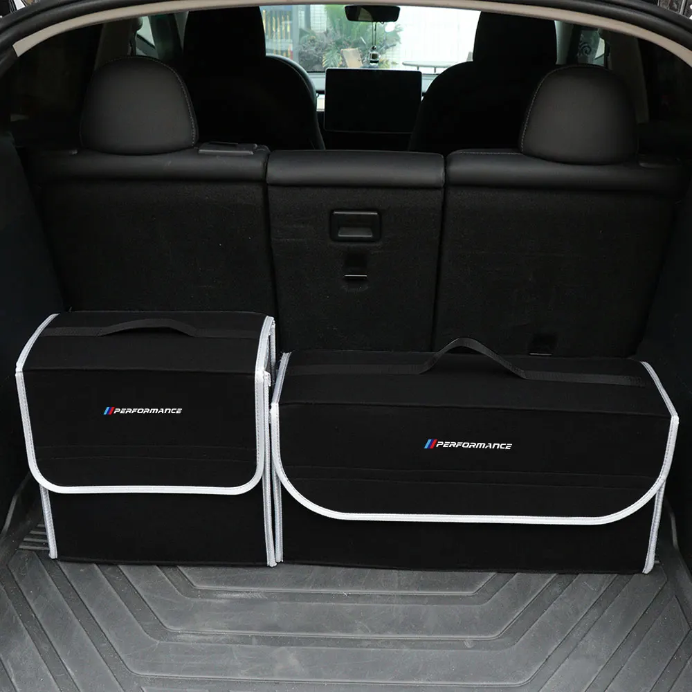 Car Storage Bag Trunk Organizer Box Felt Cloth Storage Box Auto Accessories For BMW M Performance E87 E56 E39 E92 E28 X1 X3 X5