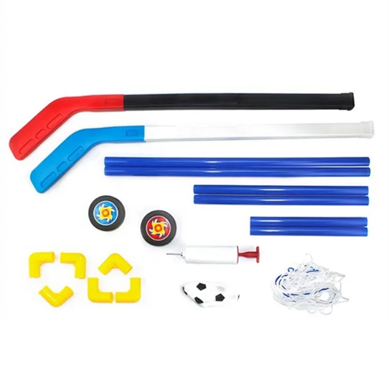 B72A DIY Soccer Net Gate Mini Outdoor Indoor Gate Goal Sports Football Frame Toy Kids Size Set Practice + Ice Hockey Set