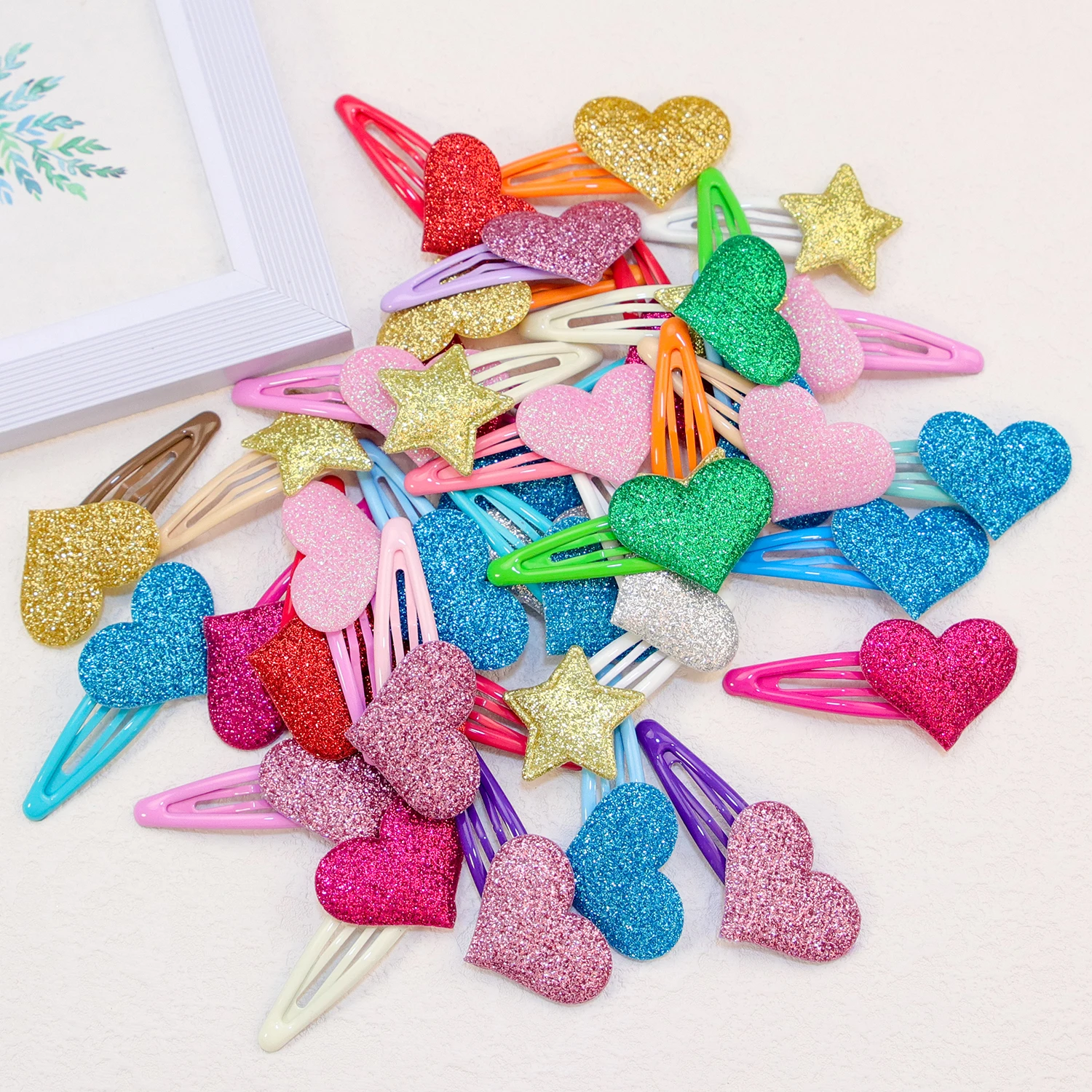 10/20/30Pcs Girls Cute Star Hair Clips Kids Lovely Heart Hairpins Barrettes Clips Kids Children Hairclips Hair Accessories Set