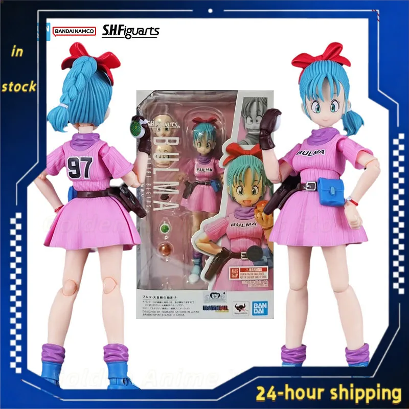In Stock Genuine Bandai Dragon Ball Model Kit SHF Bulma Adventure Begins Anime Action Figure Collection Finished Mode Toys Gifts