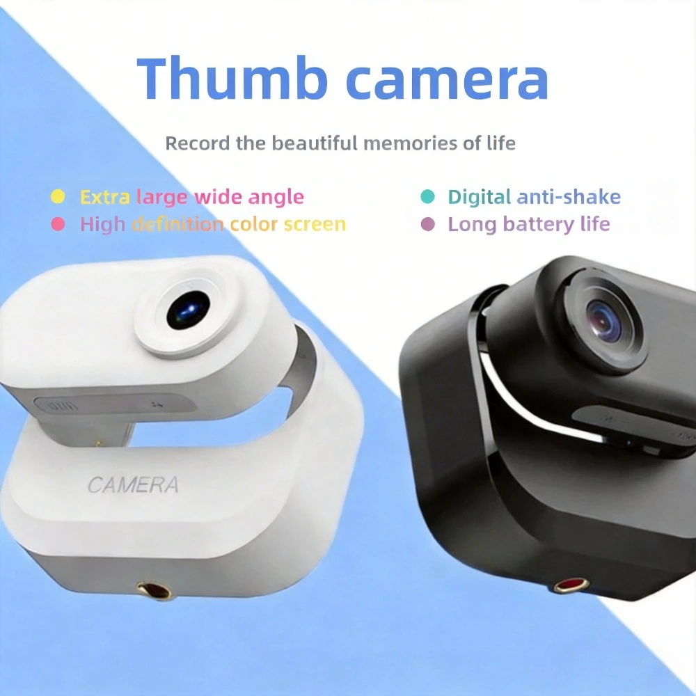 

Mini Thumb Camera, First Person View Wearable Action Cam, Portable Pet Camera for Cycling & Travel
