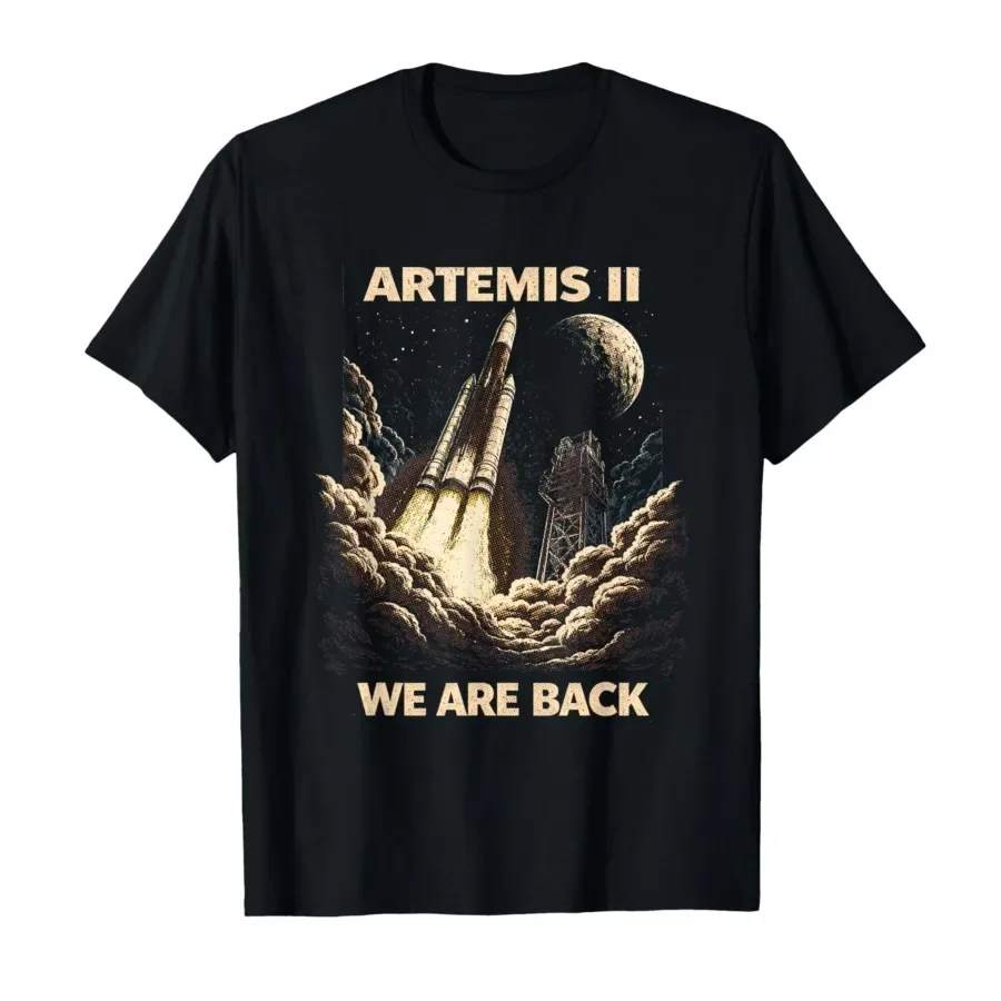 

Artemis II Rocket Launch Mission to The Moon Artemis 2 T-shirt For Men Women 100% Cotton T Shirts Short Sleeve Tops P880