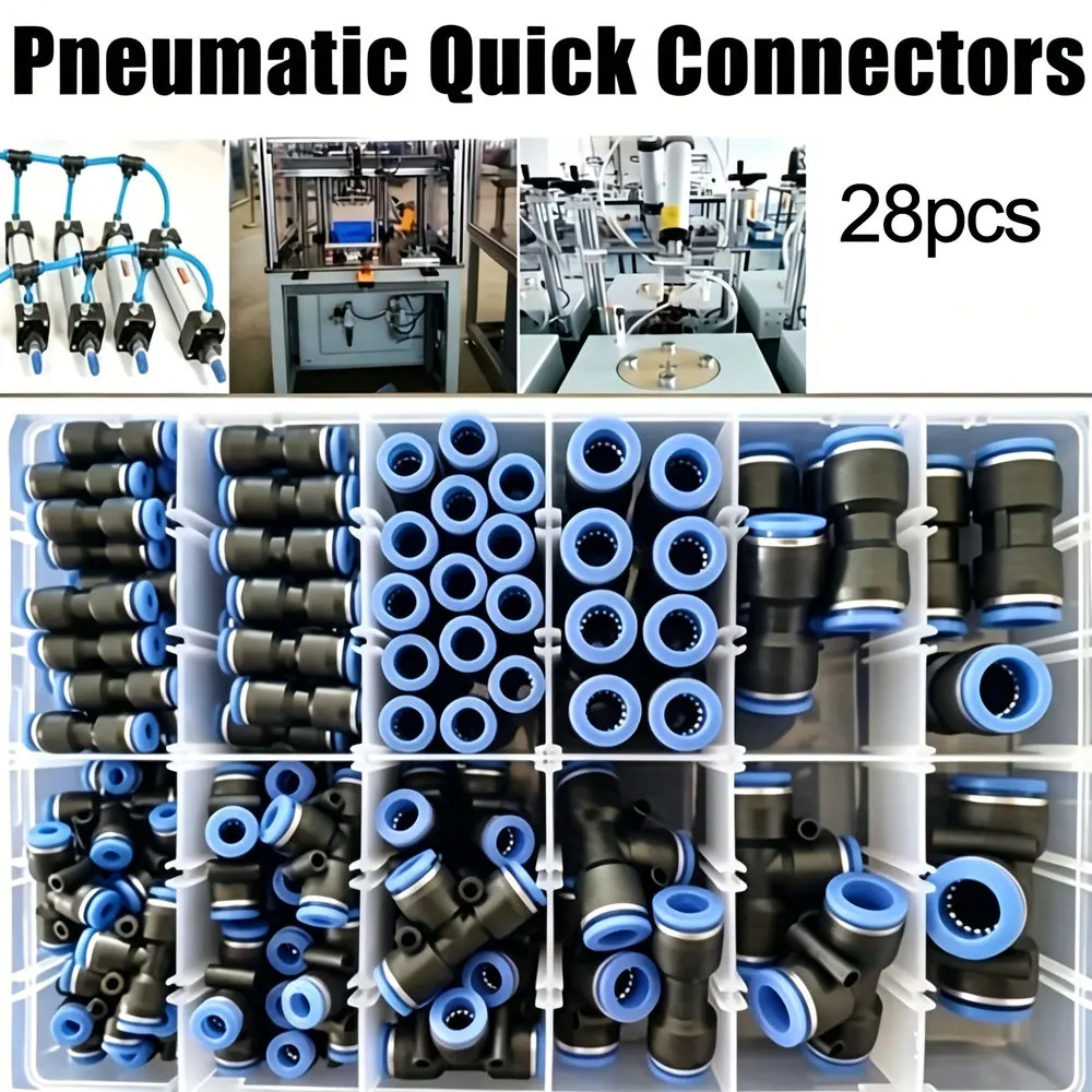 New Type of Pu4/6/8/10/12 Pneumatic Quick Connector Fittings for Air Tubing with Push-In Joints