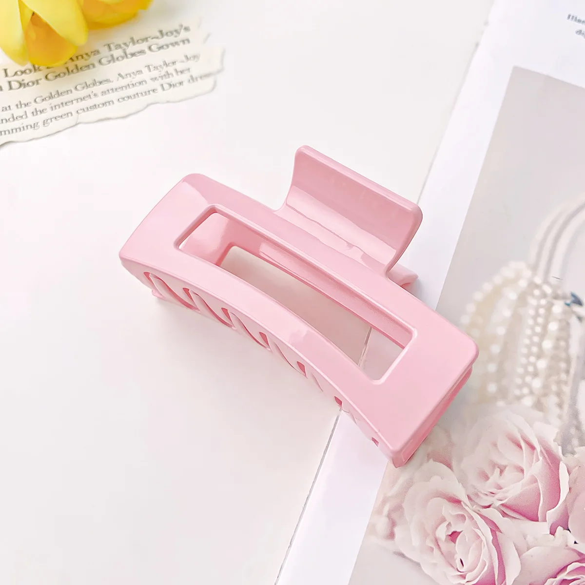 Розовая заколка для волос в форме акулы большого размера для девочек, милый темпераментный аксессуар для волос на затылке