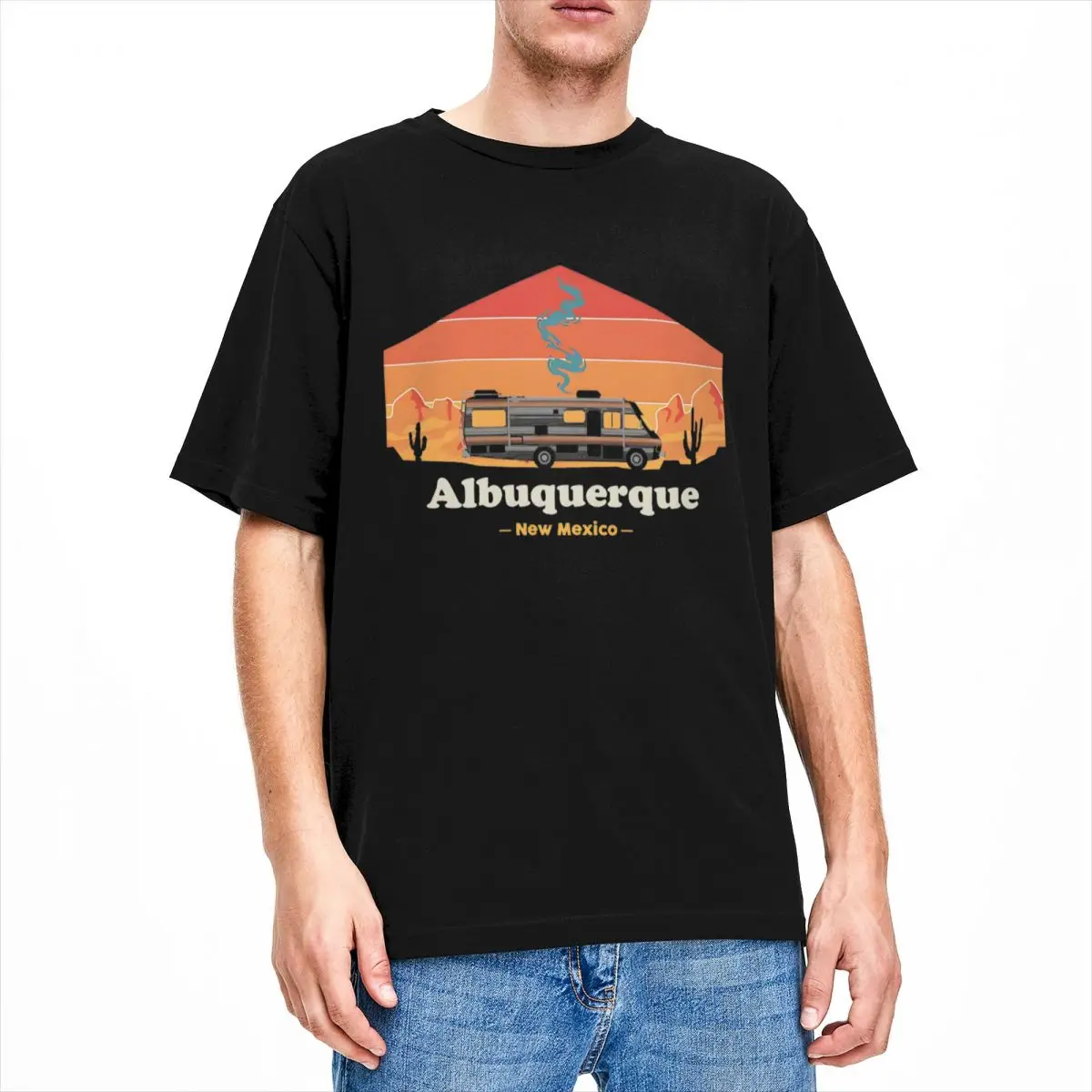 Albuquerque Breaking Bad Heisenberg T-Shirts for Men Fashion Cotton Tee Shirt Crewneck Short Sleeve T Shirt Classic Clothing