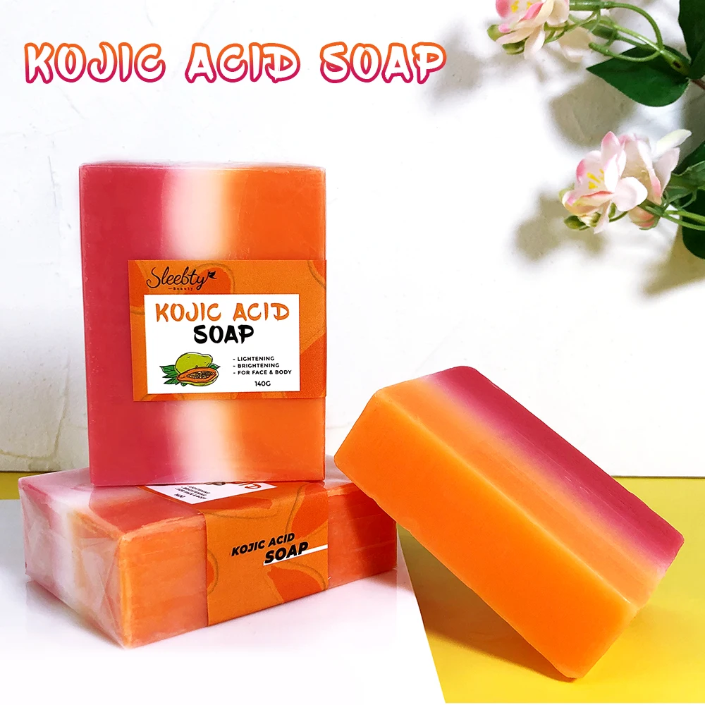 Sleebty Papaya Handmade Glutathione Kojic Acid Soap 100% Pure Vegan Natural Skin Beauty Organic Lightening Whitening Facial Care