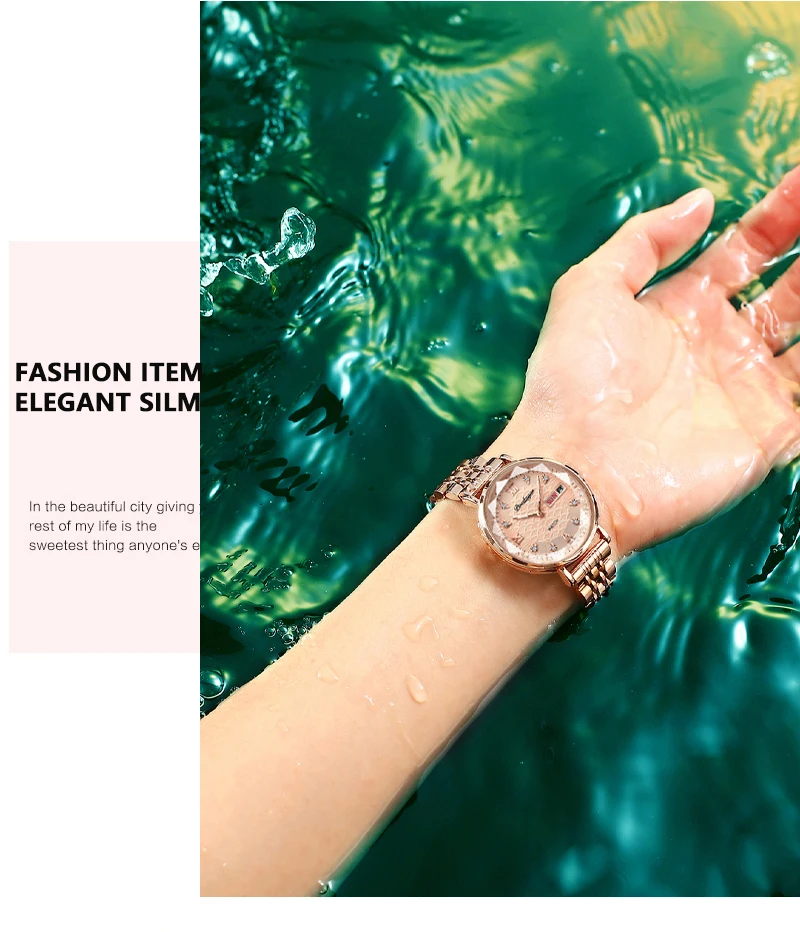 POEDAGAR Uhr Frauen Neue Mode Luxus Edelstahl Armbanduhr Armband Einfache Rose Gold Wasserdicht Leucht Damen Uhren – Detail 8