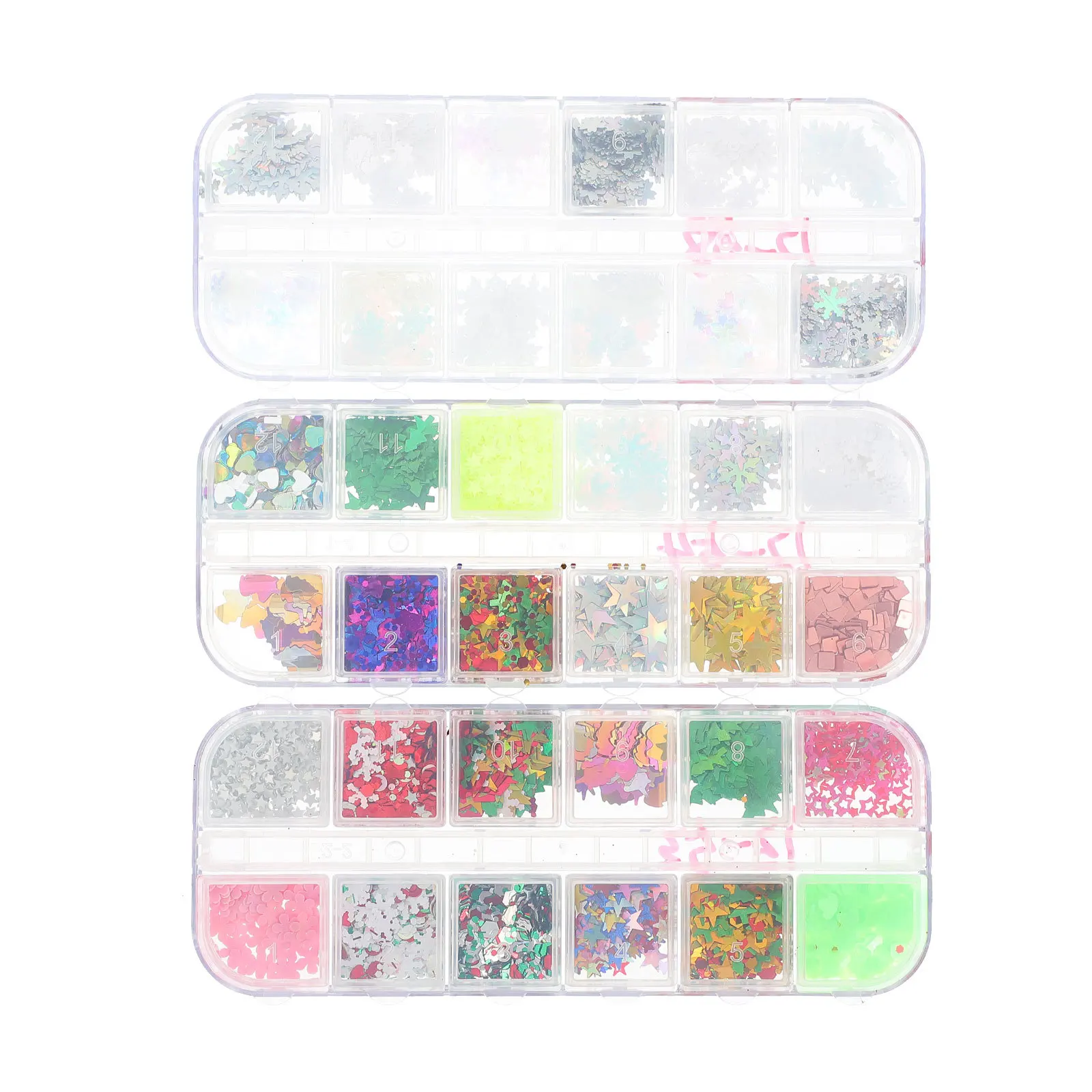 3 Boxen DIY Nail Art Pailletten glänzende Maniküre Dekore Muster für kreatives Nageldesign zu Hause Salon professionelle Dekoration