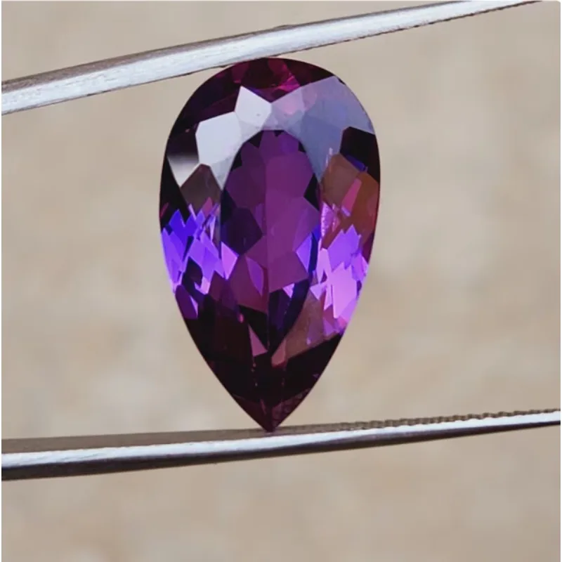 natural cutting pear cut purple blue sapphire synthetic corundum high quality simulate natural  artificial sapphire