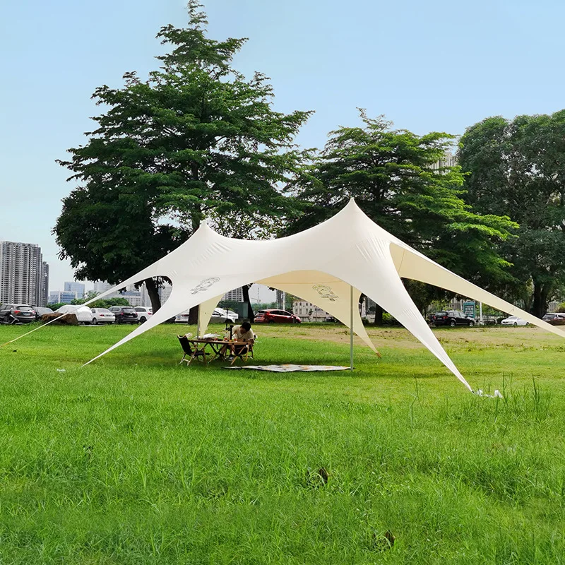 8x5m Large Hexagonal Butterfly Canopy Outdoor Camping Sunshade Canopy Group Dinner Wedding Party Exhibition Event Tent