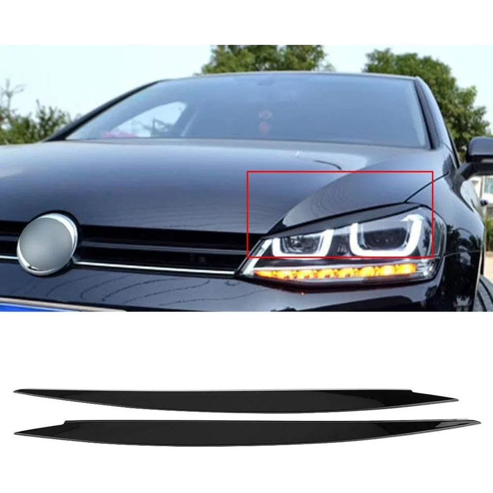 Front Headlamp Headlight Eyebrow Eyelid Car Stickers Decal Trim for Golf 7 2013-2018