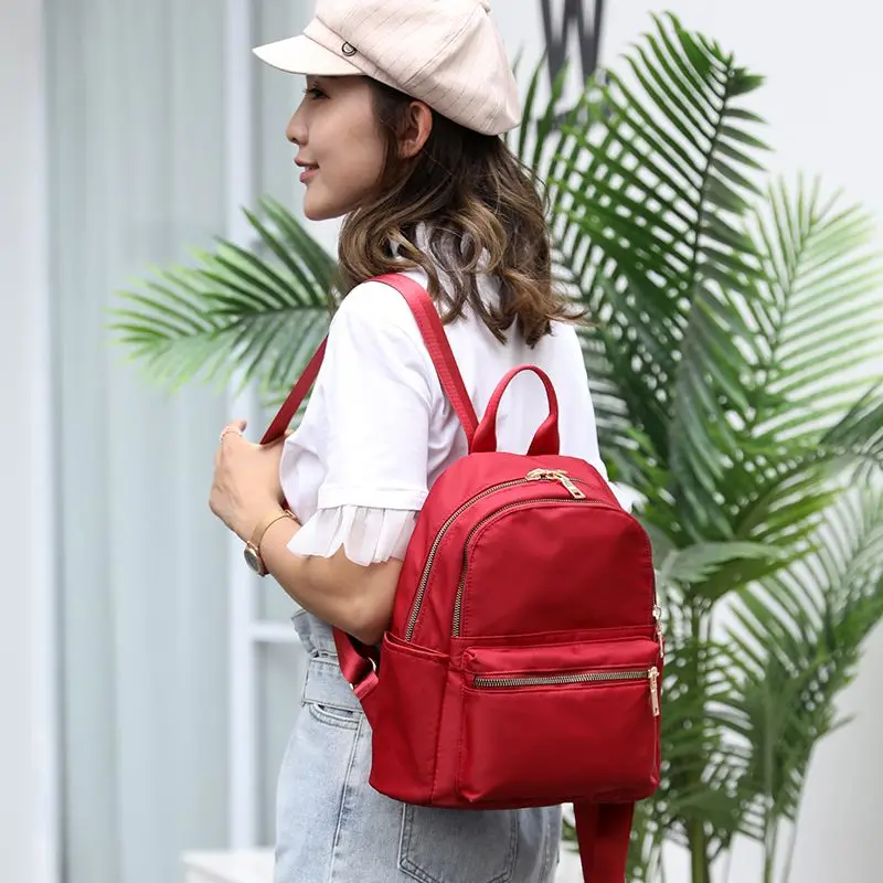 2023 New  Backpack Women Versatile Fashion Oxford Cloth Backpack Schoolbag  Small bag Ladie Warp