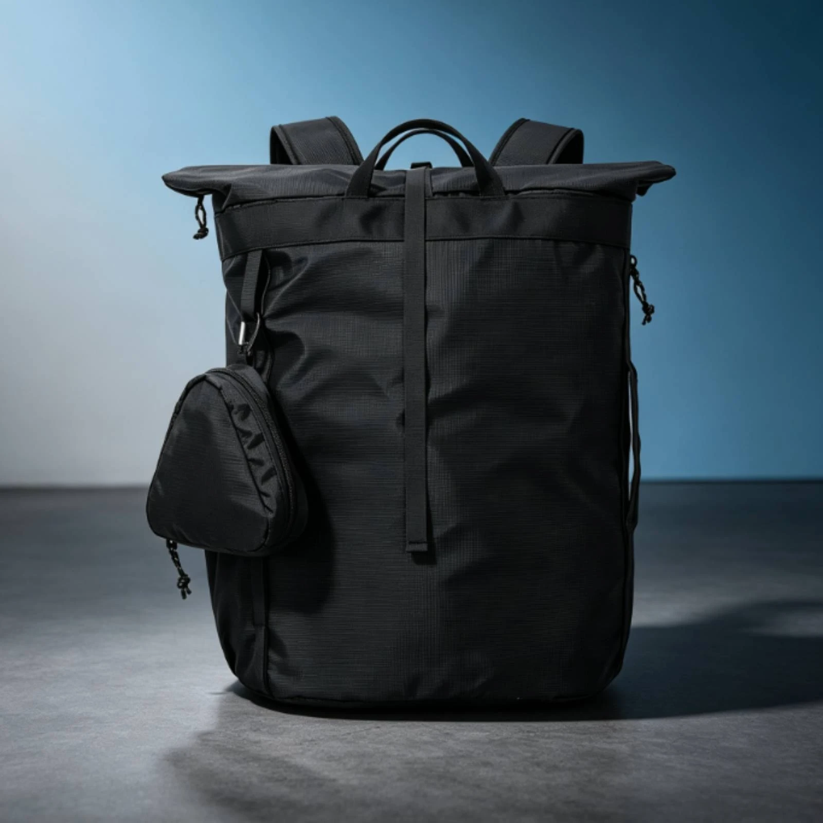 Rolltop Backpack Structured Backpack with Pouch Sac À Dos Lightweight Bag Portable for Students, School, Gym