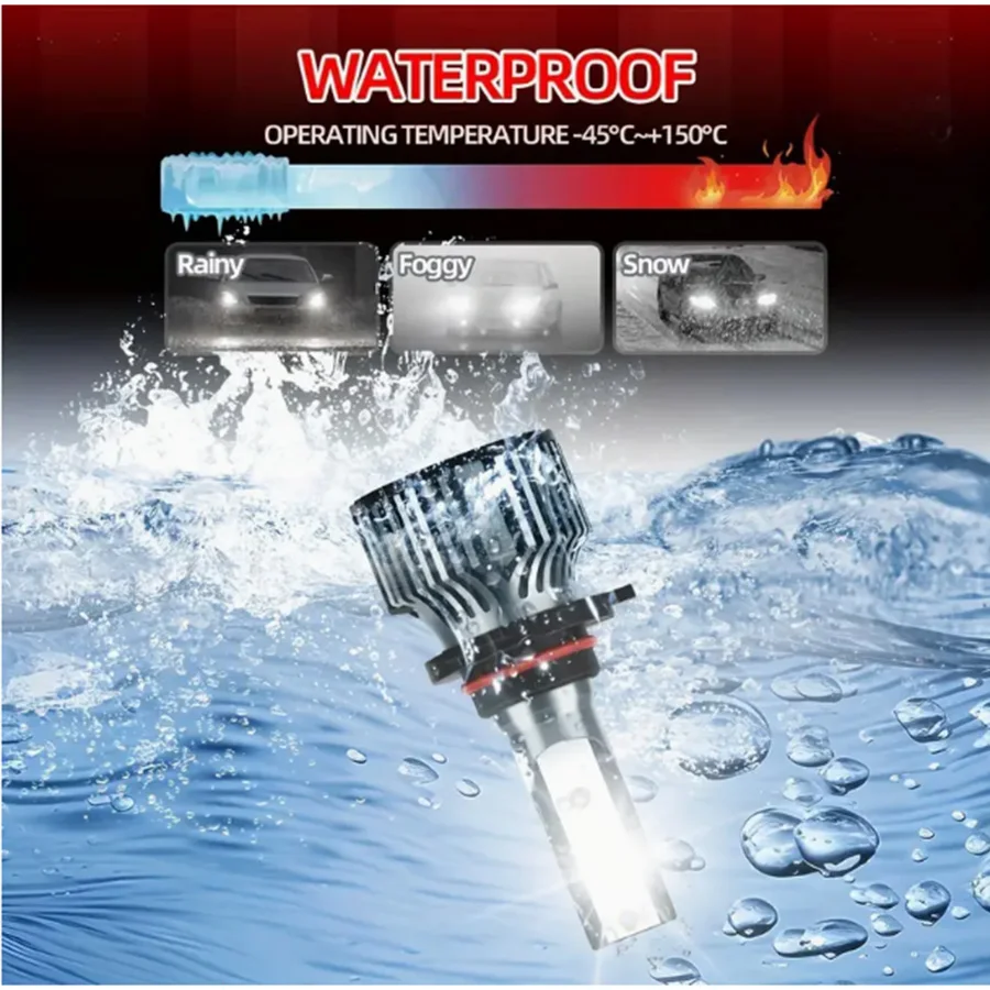 2PCS  F3 12V 6500K White LED Headlight Bulb H1 H7 9005 9006 HB3 HB4 H11 H13 H4 High Low Beam Light Bulbs LED Auto Lamp