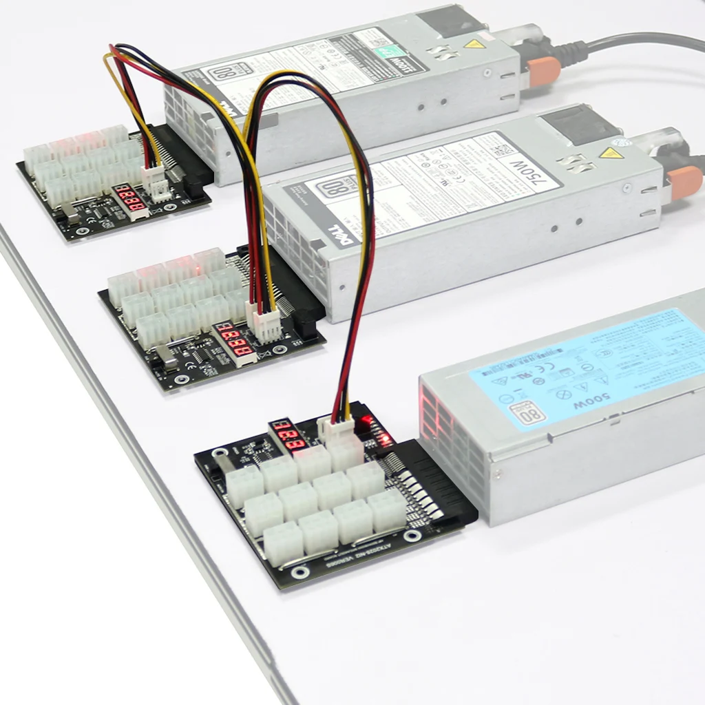 

Адаптер-плата-разветвитель питания ATX 12x6Pin для блоков питания Dell и устройств ETH/BTC, совместимый с HP 733428-101, 720620-B21, 830272-B21, 720478-B21