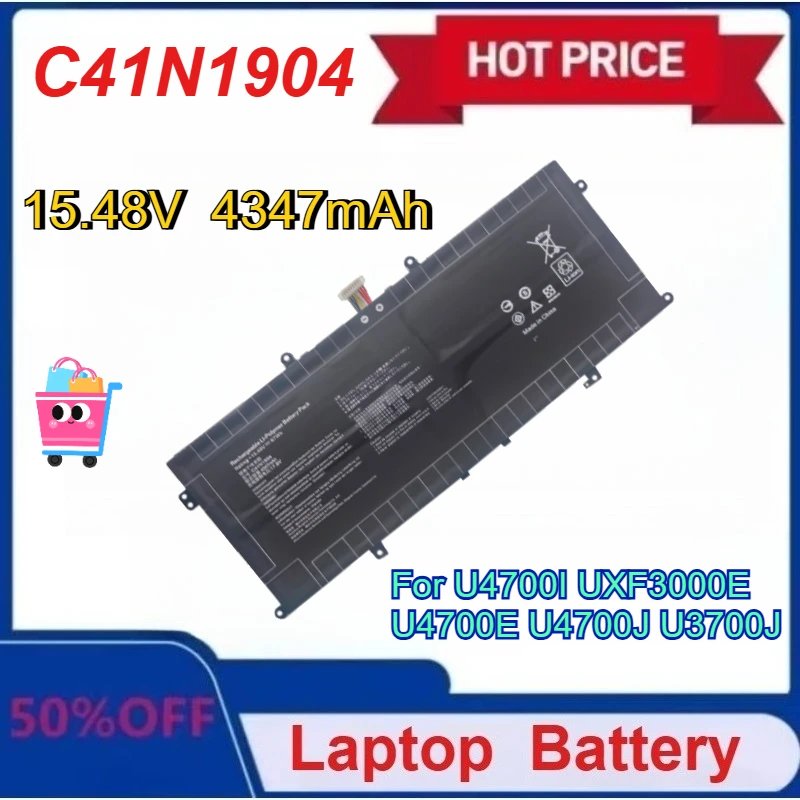 

New Laptop Battery C41N1904 15.48V 4347mAh For ASUS ZenBook 13 UX325 UX325EA UX325JA ZenBook 14 UX425 X435EA UX363 UX363EA UX371
