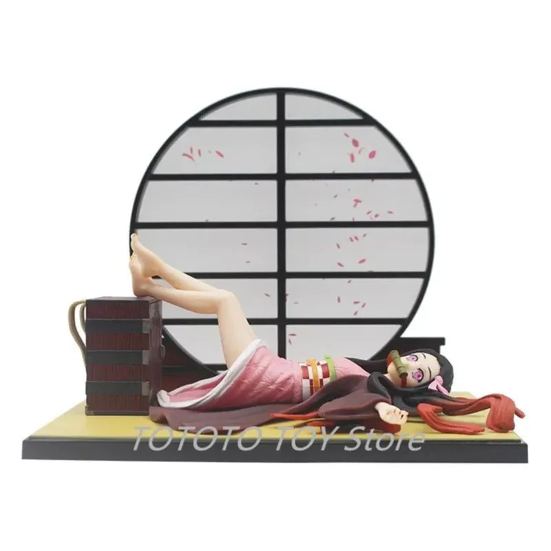 Demon Slayer Anime Figure 16cm Sleeping Kamado Nezuko Lying PVC Action Figure Toy Kimetsu No Yaiba Collectible Model Doll Gifts