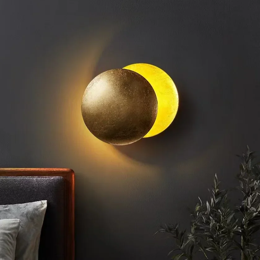 

Moon Eclipse Wall Lamp for Bedroom Bedside Hotel Hallway Hotel Background Sconce Lights Living Room Modern Led Decoration Indoor