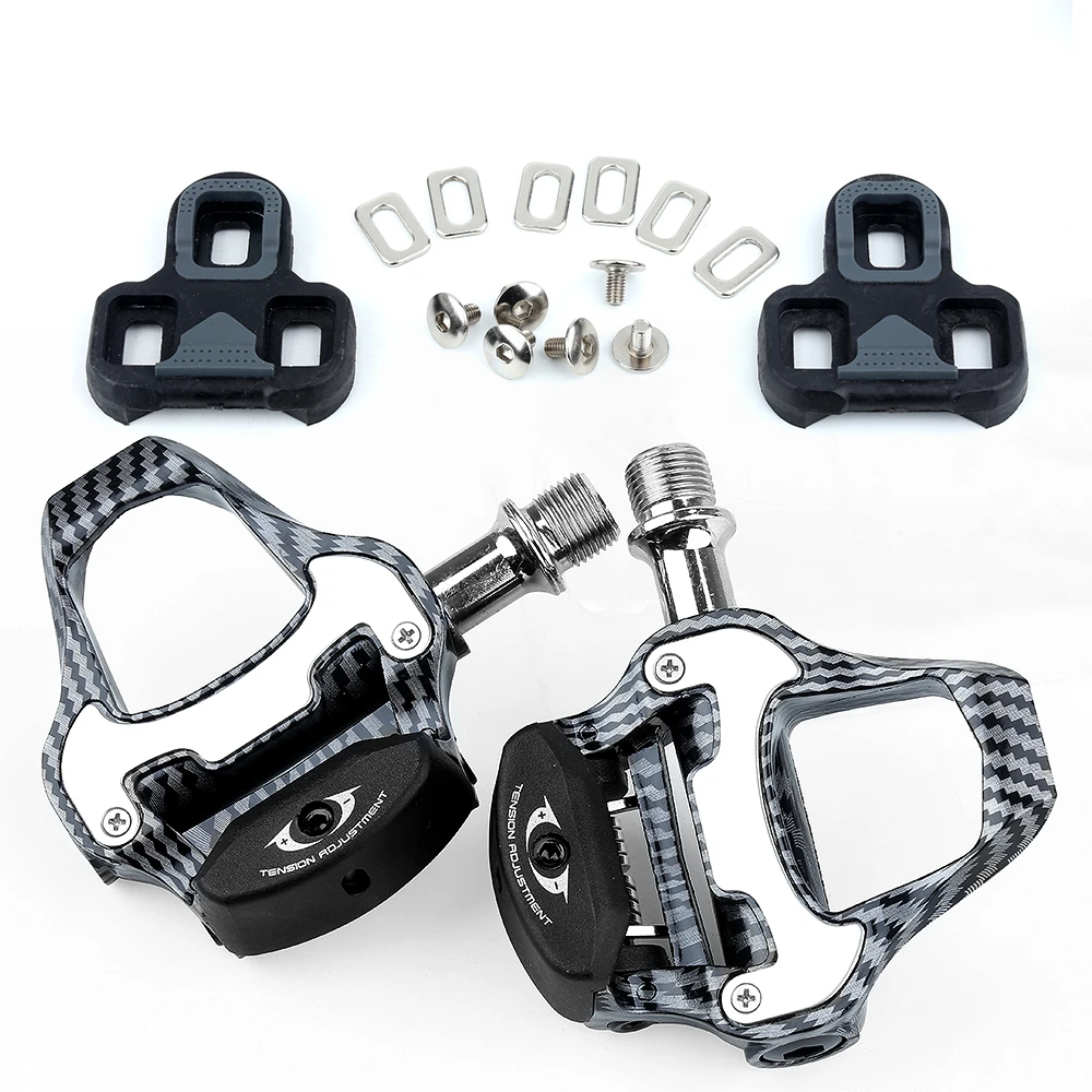 

Bicycle Pedal Aluminum Carbon Fiber Precision Bearing System Self-Locking Durable LOOK/SPD Compatible for Professional Road Bike