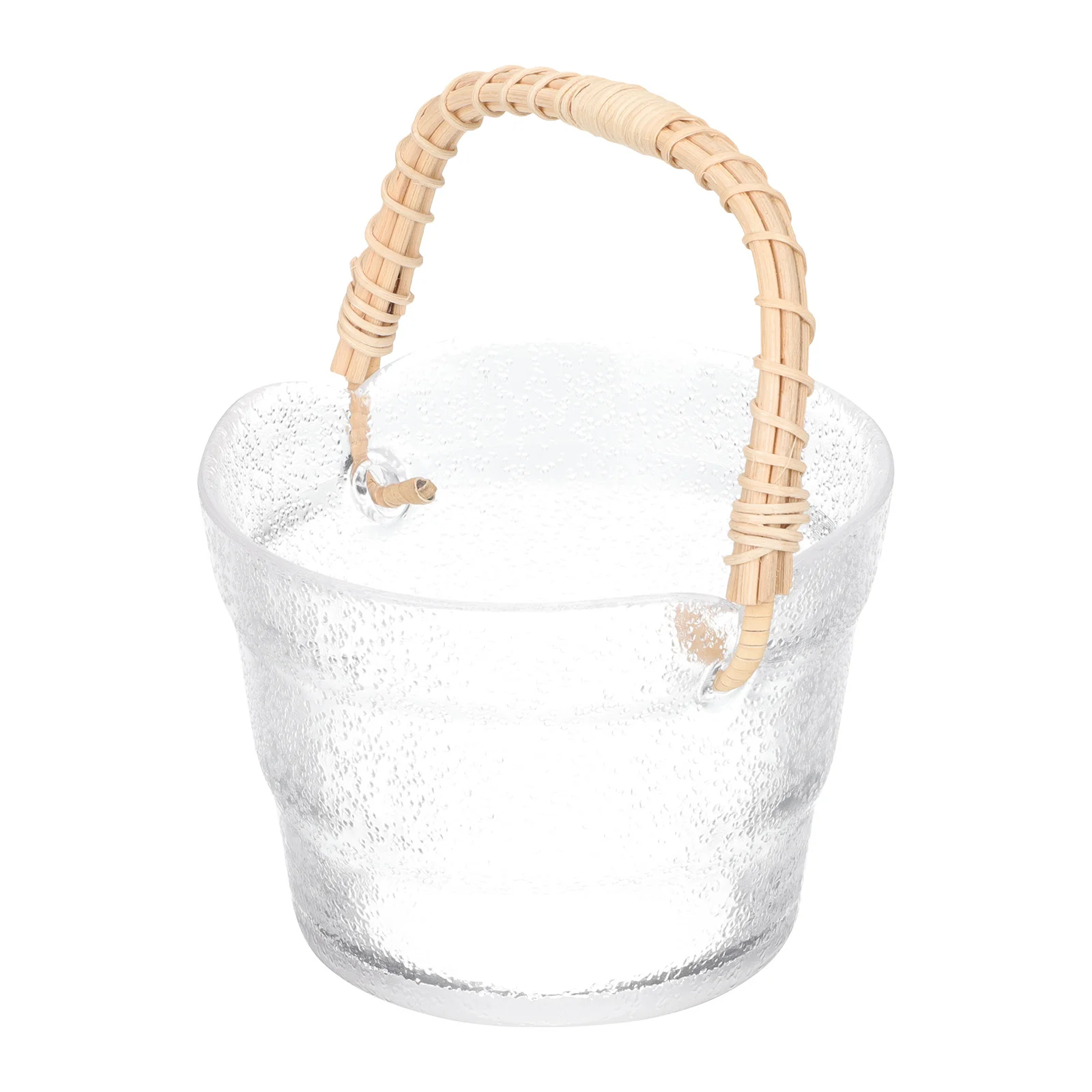 

Прочное стеклянное ведро для льда из ротанга, нелегко сломанное, подходит для различных мест, ведро для льда, холодильник для напитков в бутылках