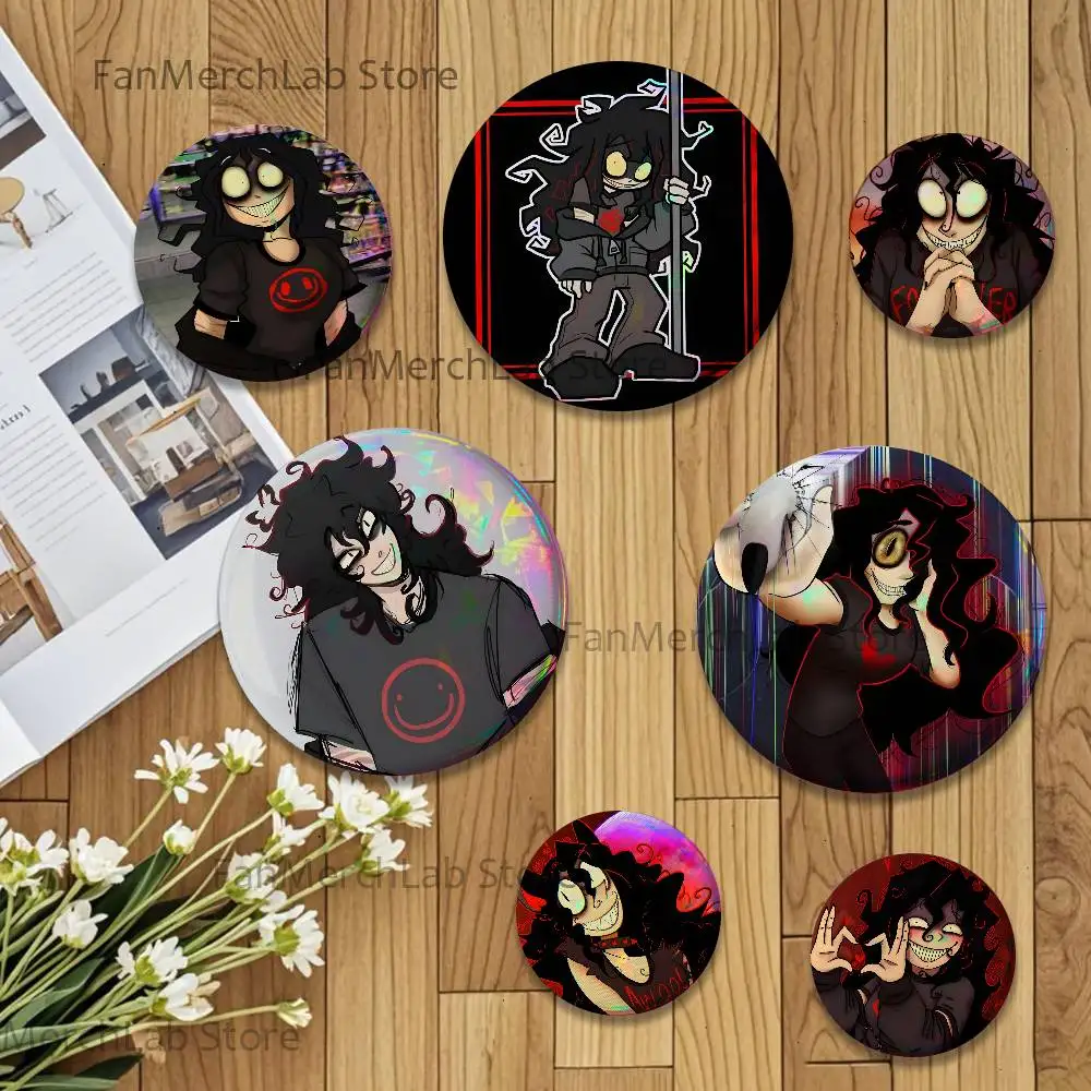 Horror Game J-John D-DoeS Badge on Backpack Clothes decoration Tinplate Round Brooch Funny Custom Gifts for Friend
