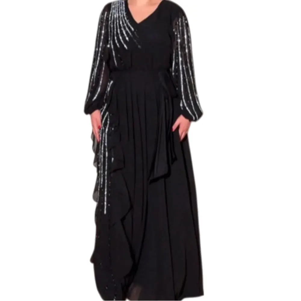 

Women's Long Sleeve Dresses Minimalist Casual Fashion Elegant Party Floral Polka Dot Printed V-Neck Long Dress Womenswear