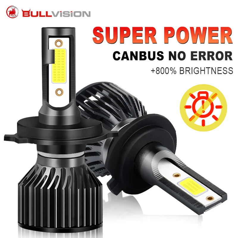 

Bullvision Mini H4 H11 H7 LED Car Headlight Bulb 30000LM 6000K H1 H3 9005 HB3 9006 HB4 Headlamp Conversion Kits No Dark Spots