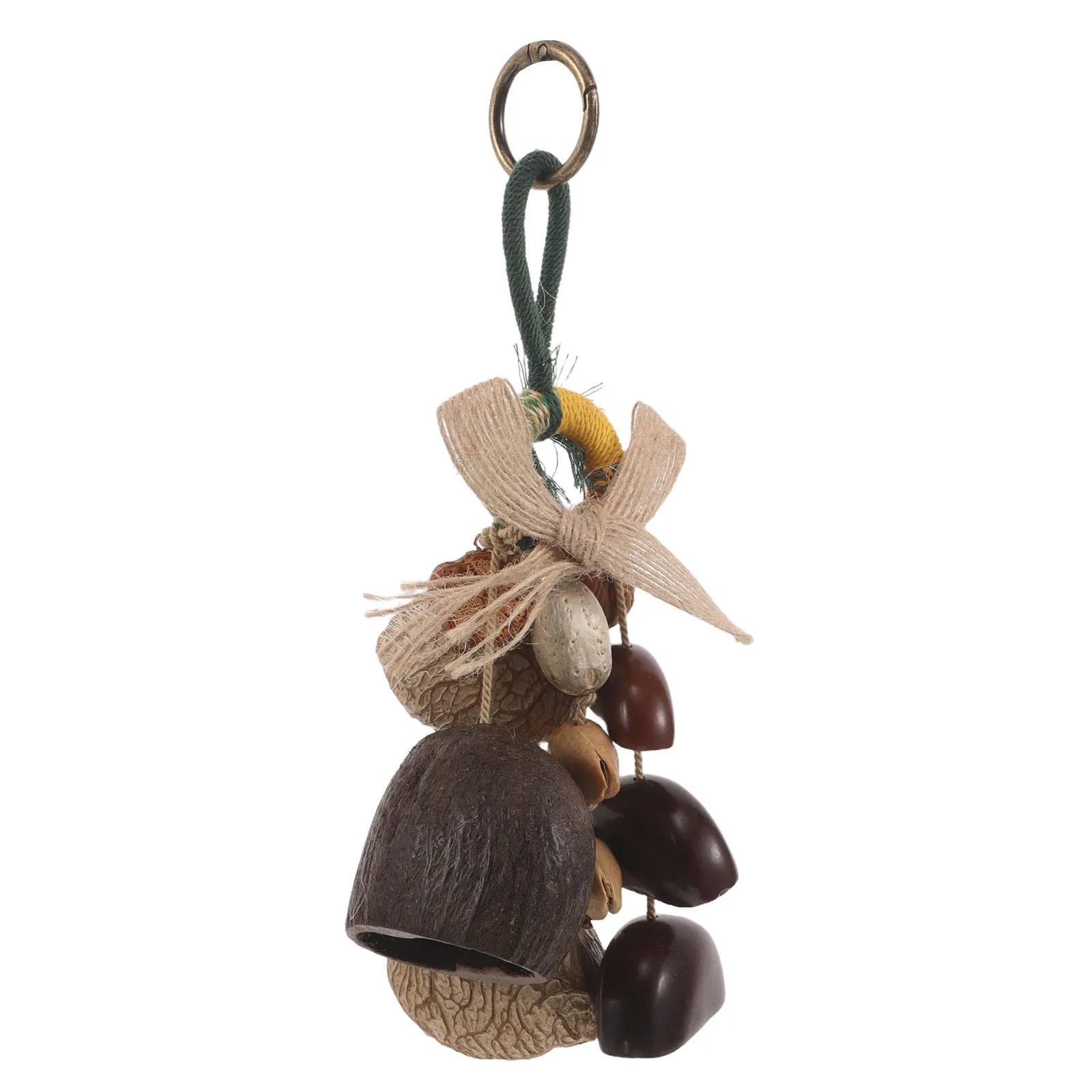 Natural African Nut Shell Rattle Handmade Fruit Shell Wind Chime Pendant for Sound Bath Meditation Relaxation Musical Percussion