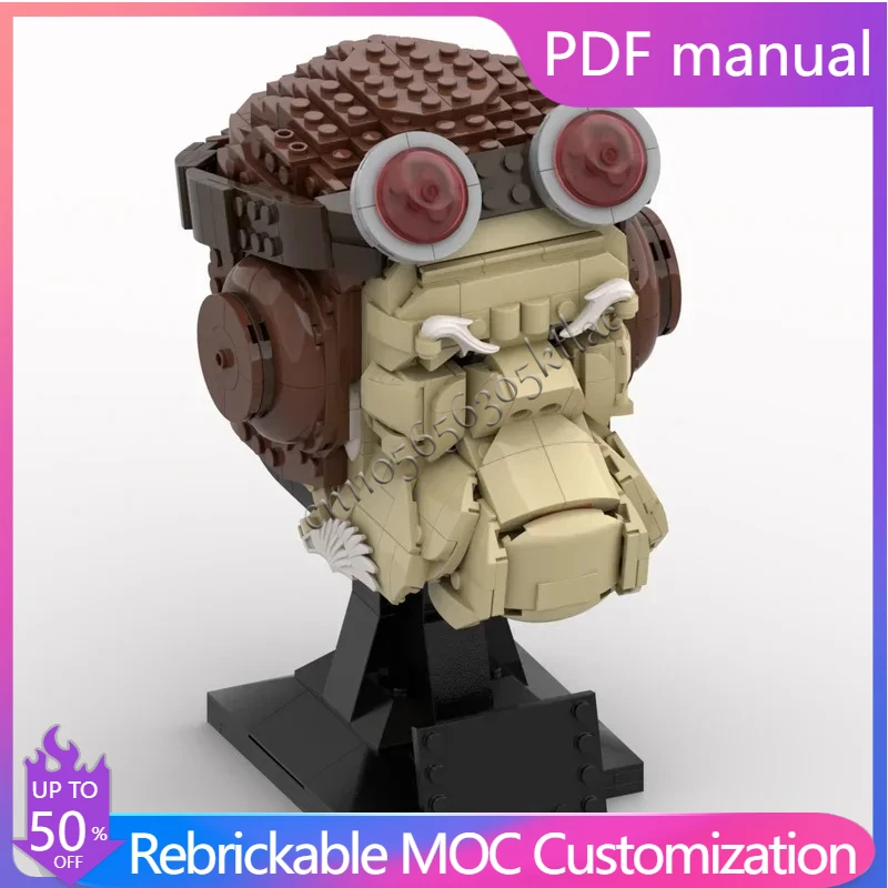 

Moc индивидуальные 723 шт., звездная битва, мандалорец Kuiil, шлемы, модель, строительные блоки, сделай сам, кирпичи, образовательная сборка для детей, подарки