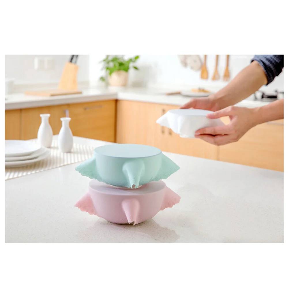 أغطية مطاطية من السيليكون قابلة لإعادة الاستخدام وخالية من مادة Bpa مع ختم شفط للأطباق وعلب فرن الميكروويف والثلاجة مانعة للتسرب