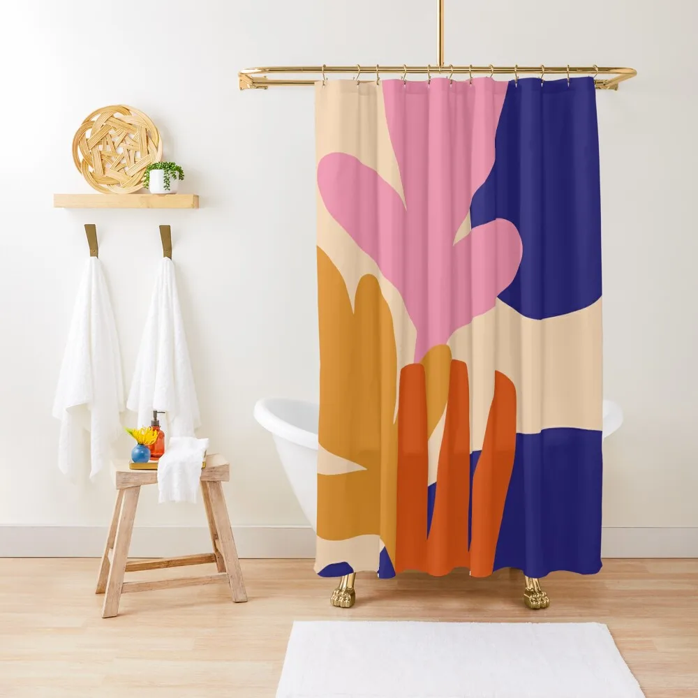 

matisse retro nordic blue aesthetic Shower Curtain Bathroom And Shower Toilet Accessories Bathroom Curtain