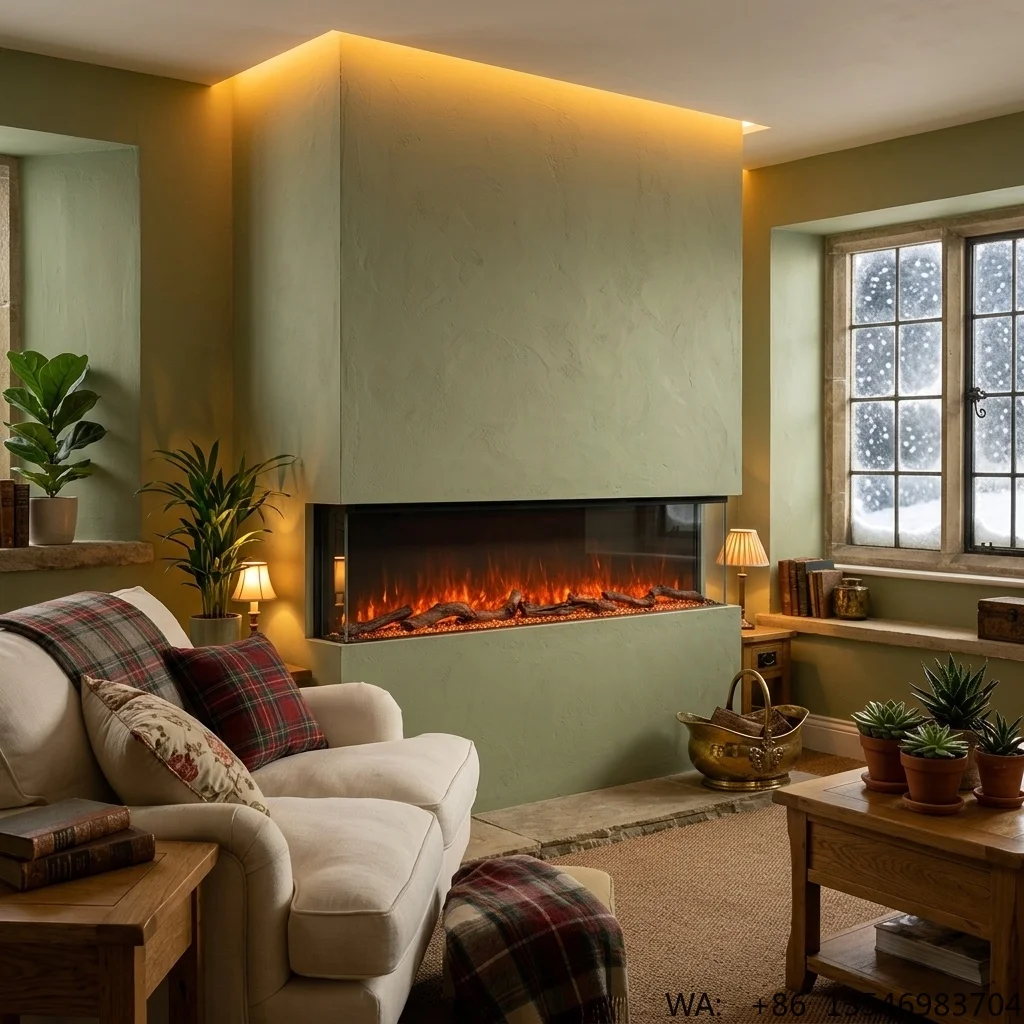 40-100inch Wall Insert Electric Fireplace with Realistic Flame Indoor 3 Sided View Electric Heater ETL/CE/UKCA/IEC Certified