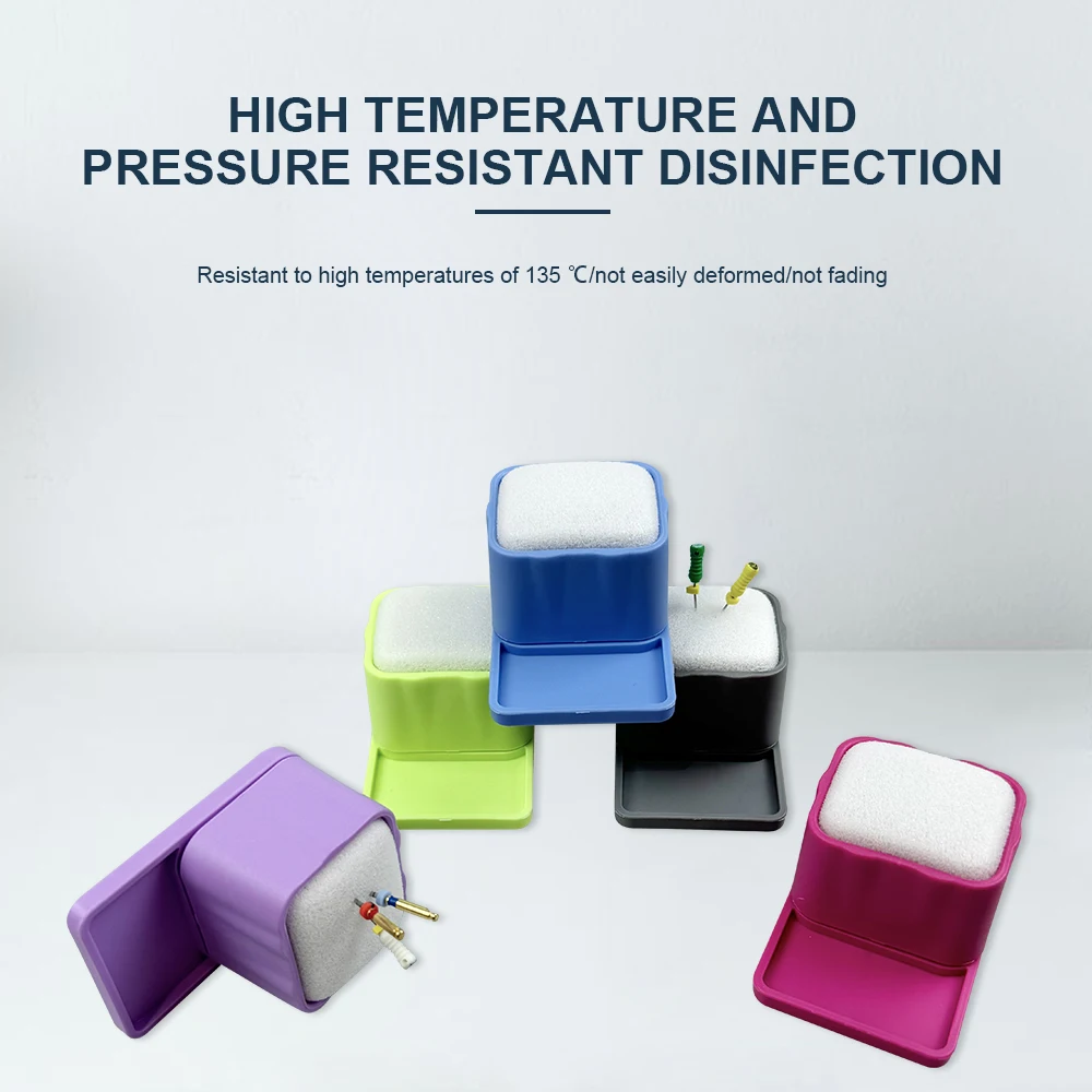 حامل تنظيف ملف قناة الجذر للأسنان مع لوحة قاعدة إسفنجية لملف قناة الجذر وحامل تنظيف وحامل تنظيف الرغوة