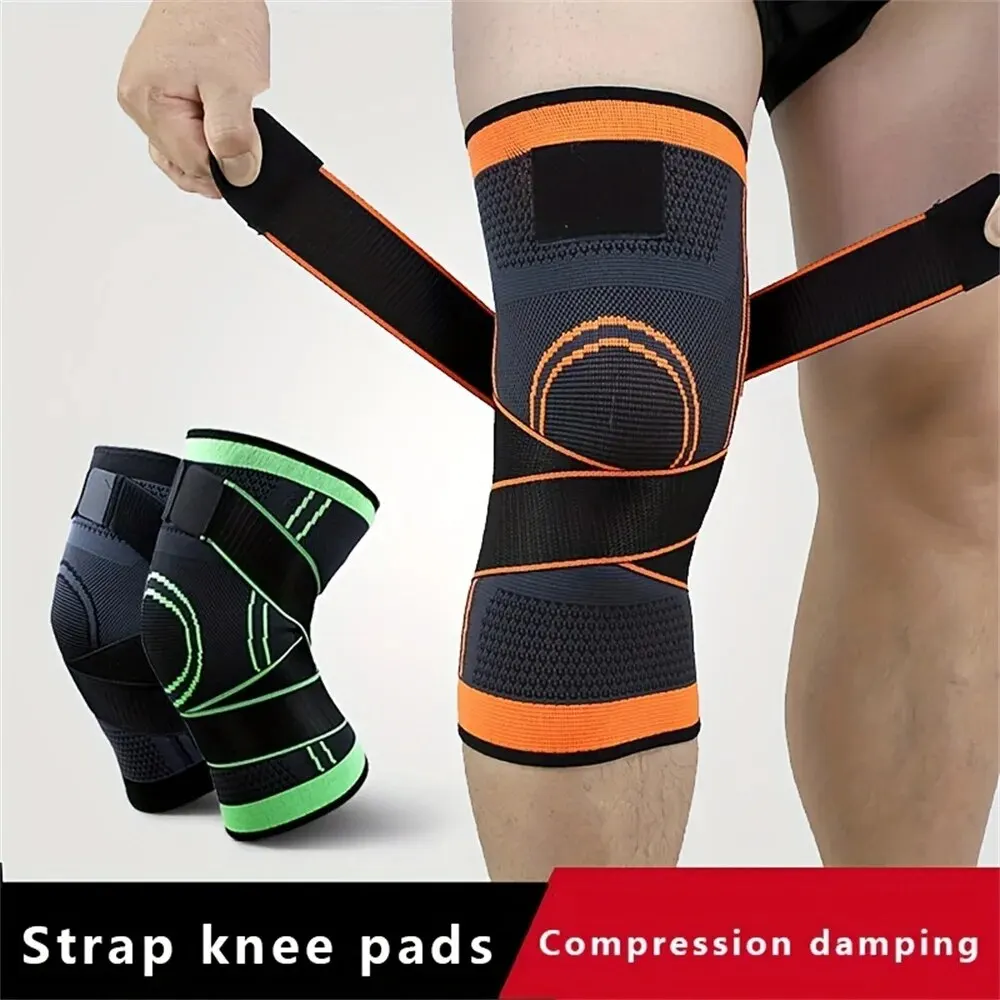 1PC Sports Knee Pad Men Pressurized Elastic Knee Pad Support Fitness Gear Basketball Volleyball Brace Tennis Cycling Protector