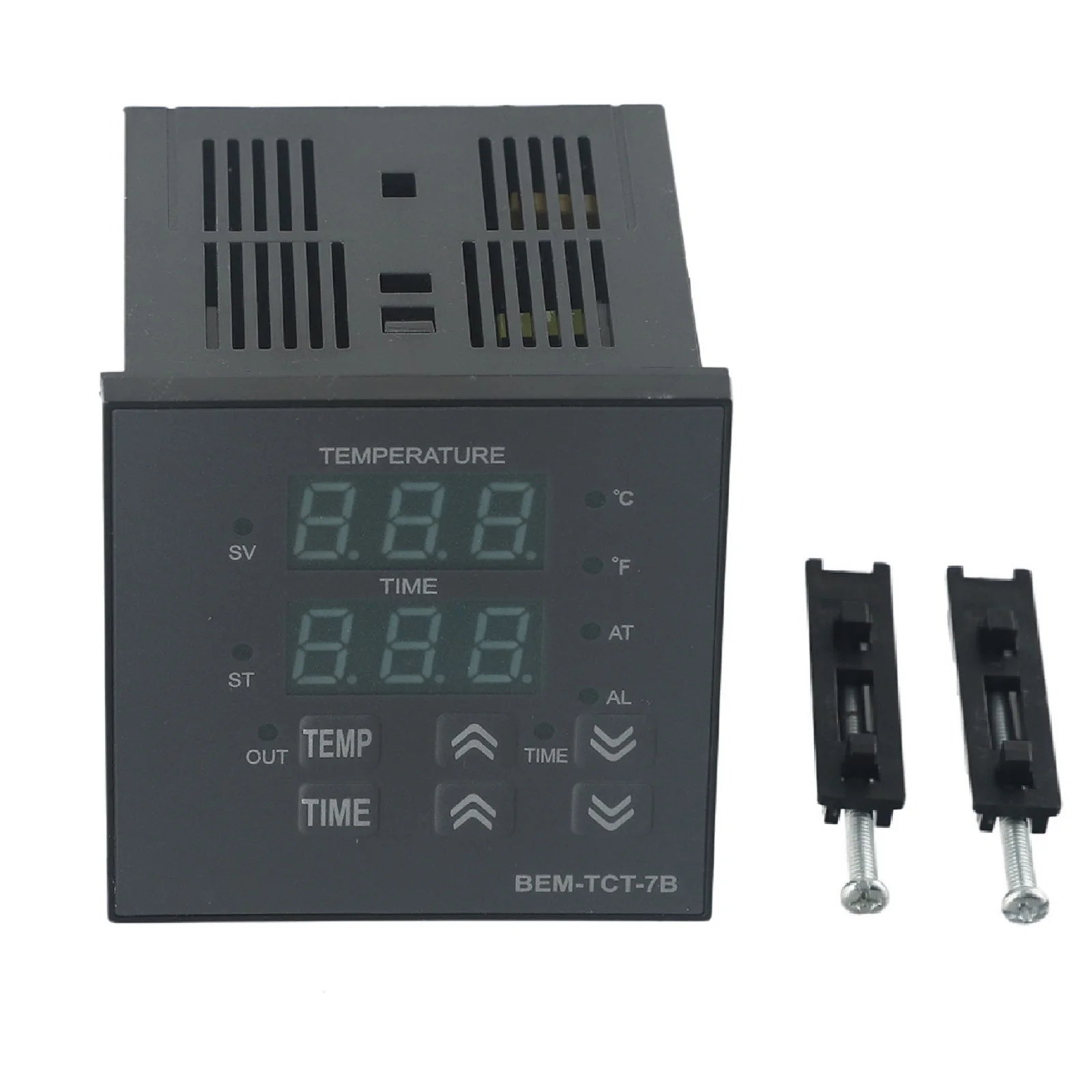 

Heat Press Machine Digital Thermostat Temperature Control Time Controller Relay Output BEM-TCT-7B-KR 100-240VAC 50/60Hz