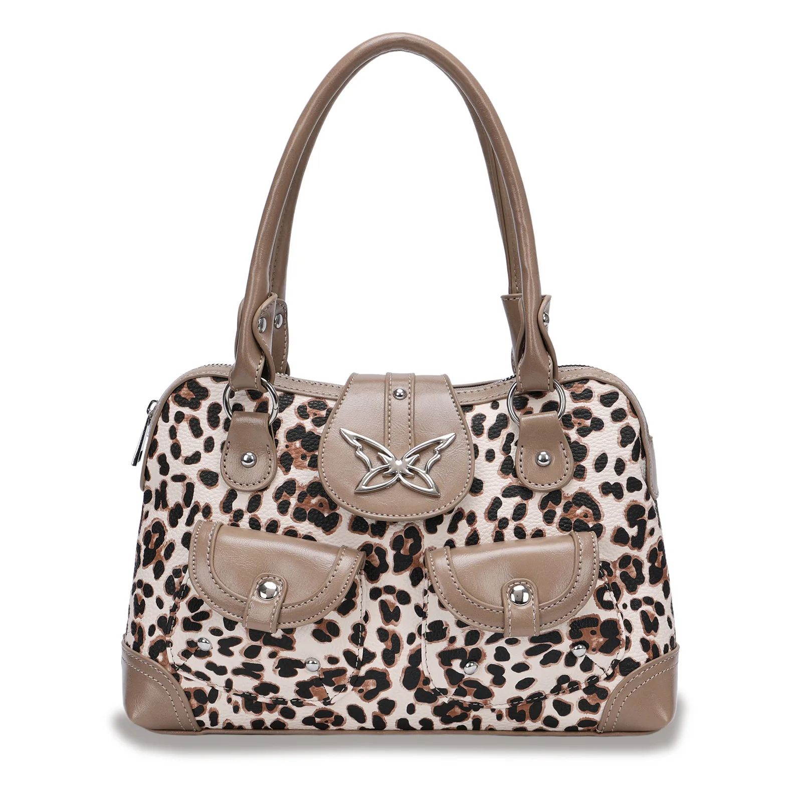 

Patchwork Leopard Print Design Large-capacity Shoulder Bag With Multiple Pockets Women's Leopard Print Handbag