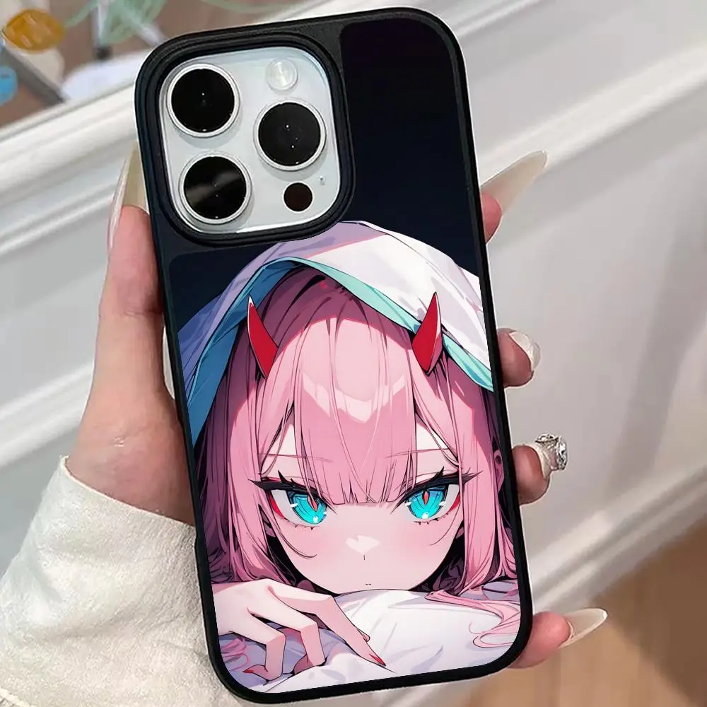 

Неоновый чехол Darling Zero Two для iPhone 17, 16, 15, 14, 13, 12, 11 Air Pro Max Plus, цветной чехол с матовой поверхностью, красивый чехол