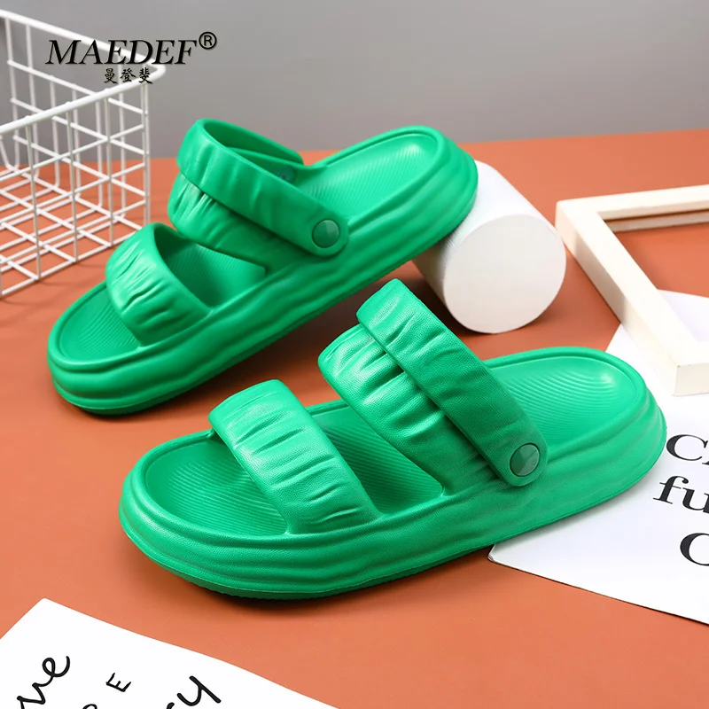 Summer Women's Slippers High Quality Outdoor Beach Sandals EVA Casual Flat Platform Comfortable Sandal Women Thick Soled Shoes