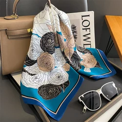 100% Real Silk Scarf New 70CM Natural Shawl Wraps Women Ladies Fashion Scarves Foulard Bandana Square Headband Hijab Pashmina