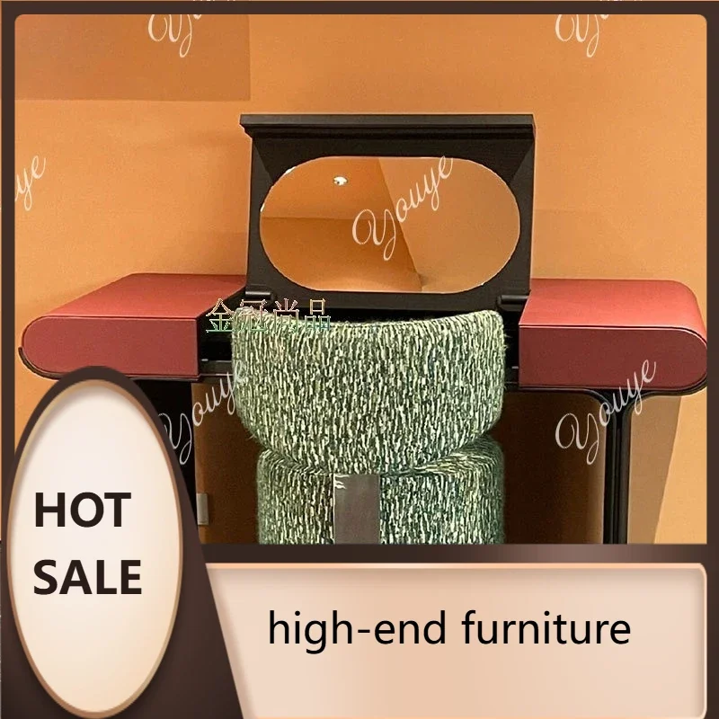 

PW L Italian Minimalist Flip Dresser Modern Desk High-end Master Bedroom Solid Wood With Mirror Makeup Table