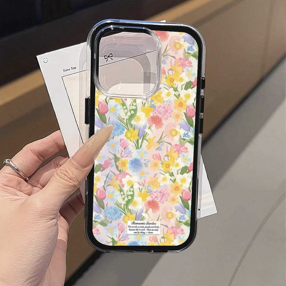 

Aesthetic Flower Phone Case For iPhone 17 Pro Max Case iPhone 16 13 11 15 14 12 Pro Max 17 Air Shockproof Soft Silicone Cover