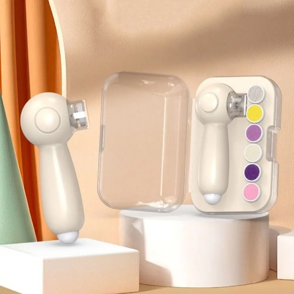 

Plastic Electric Baby Nail Trimmers 6 in 1 Low Noise Baby Nail Grinder Anti-clamping Rechargeable Baby Nail File Clipper Baby