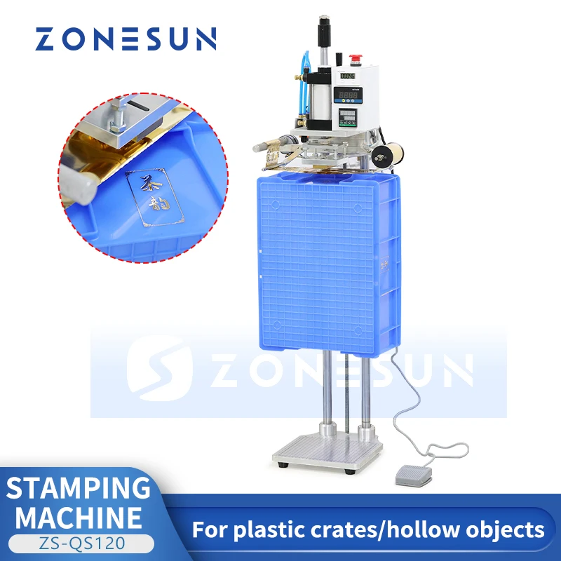 Zonesun Hot Stamping Machine Digital Foil Printing Machine Foil Embossing for Bags Plastic Crates ZS-QS120